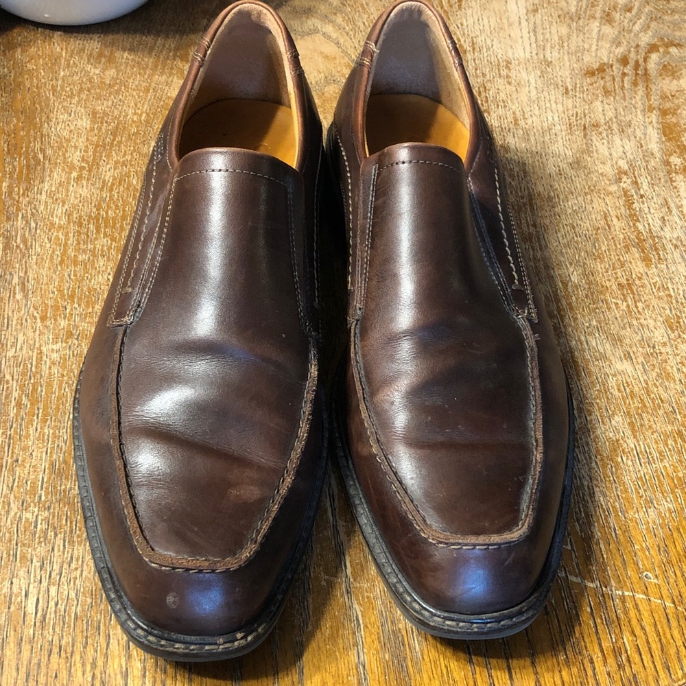 Ecco Men's Dark Brown Leather Slip-On Loafers